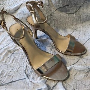 Rose gold strappy heels metallic Sandals